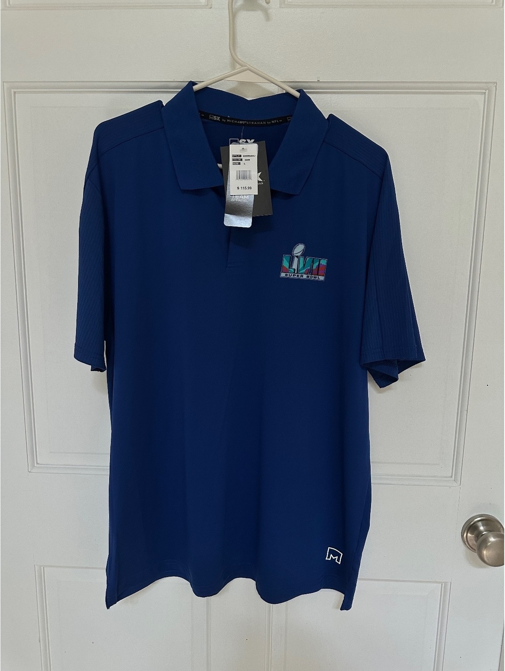 Brand New Royal Blue Performance Golf Polo Super Bowl Size L